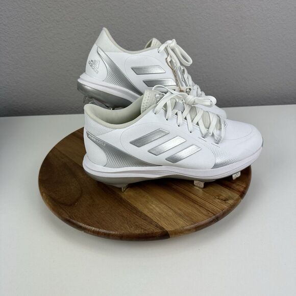 Adidas Purehustle 2 TPU Baseball‎ Softball Shoes White/Silver Metallic Women’s 7 - Picture 2 of 6